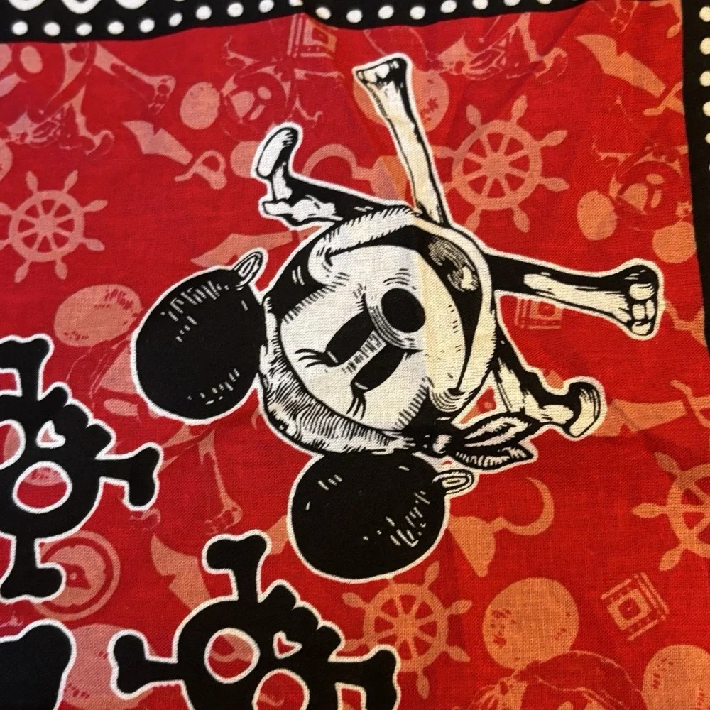 Mickey Mouse Pirates Of The Caribbean Disney Bandana Scarf Handkerchief 21.5